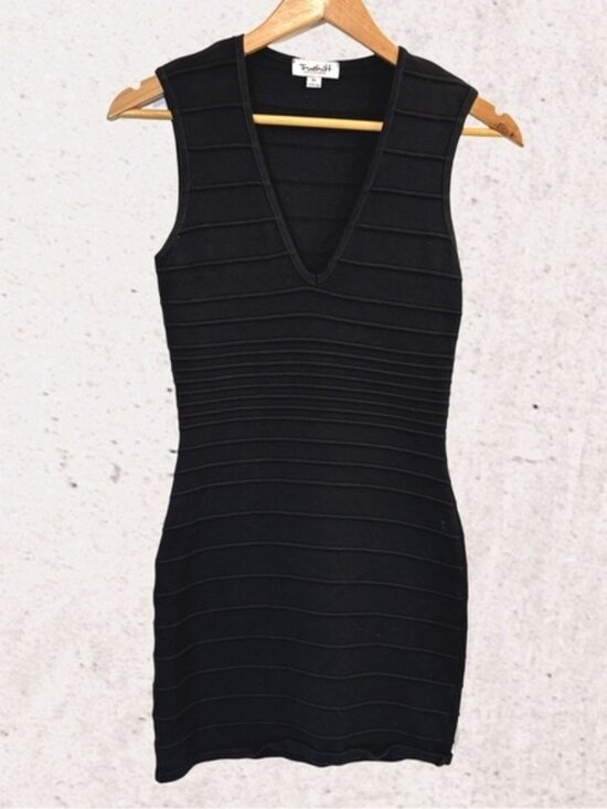 Dresses & Skirts - bundle 3 or more Black Ribbed V-Neck Bodycon Mini Dress